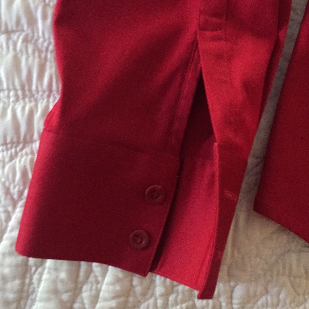 Pink Ruby Red Size 16 Fitted Button Down Blouse - image 4